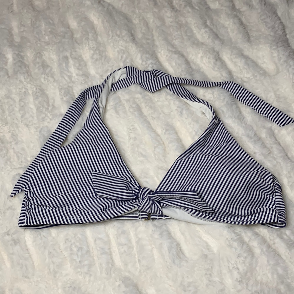 Striped bathing suit top